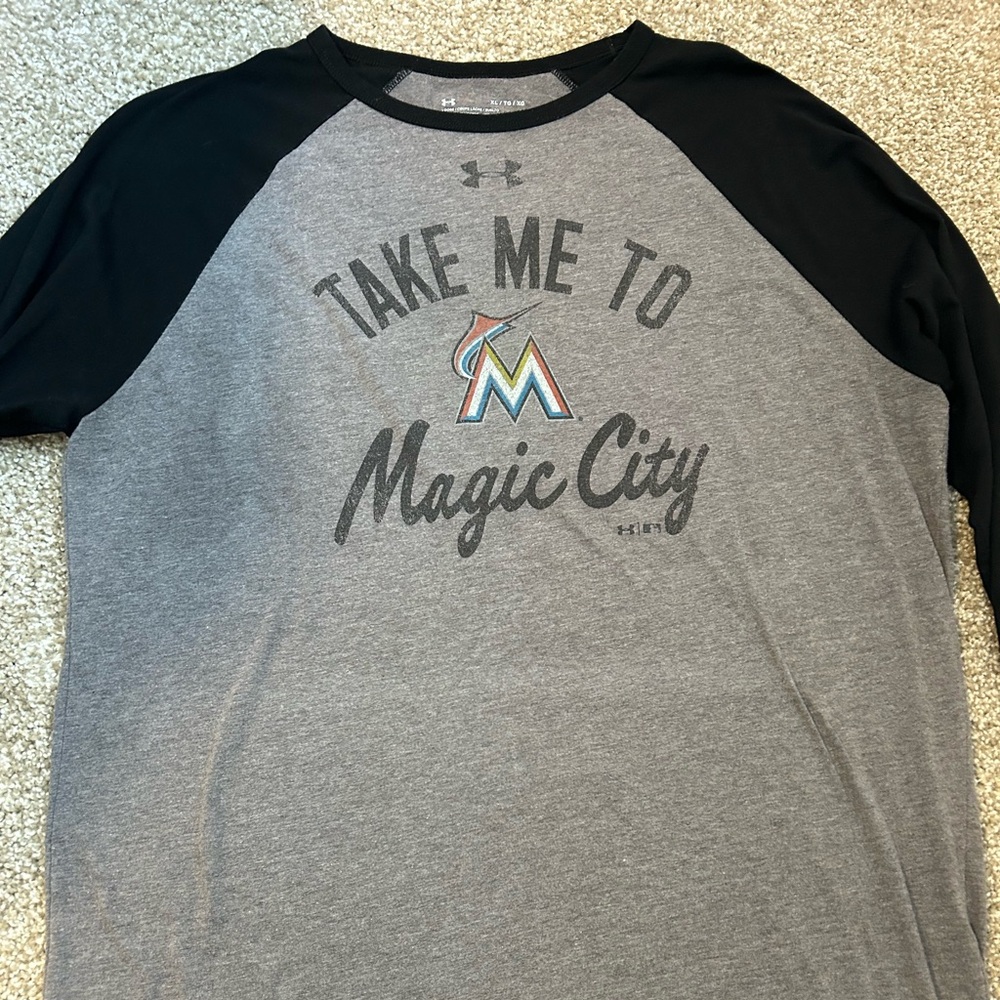 Under Armor Florida Marlins men’s baseball tee size XL